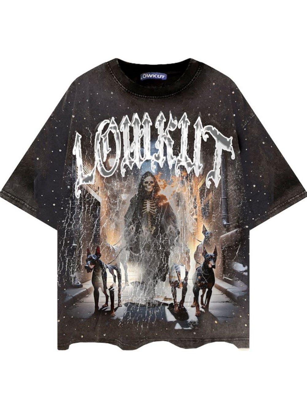 LowKut Grim Reapers Walk Crystal Rhinestone Tee